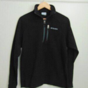Unisex Black Columbia Half Zip Fleece Pull Over Size S Brand New